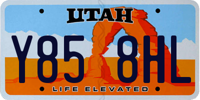 UT license plate Y858HL
