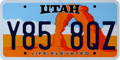 UT license plate Y858QZ