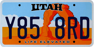 UT license plate Y858RD