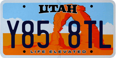 UT license plate Y858TL