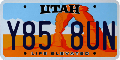 UT license plate Y858UN