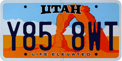 UT license plate Y858WT