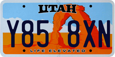 UT license plate Y858XN