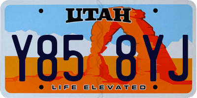 UT license plate Y858YJ