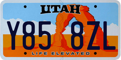 UT license plate Y858ZL