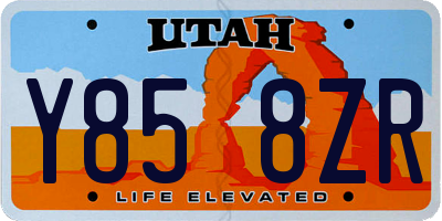 UT license plate Y858ZR