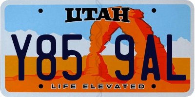 UT license plate Y859AL