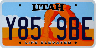 UT license plate Y859BE