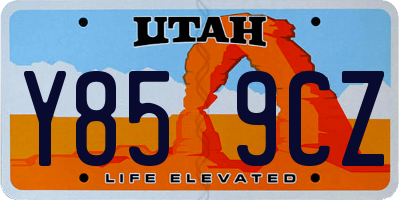 UT license plate Y859CZ