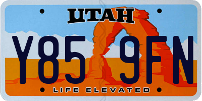 UT license plate Y859FN