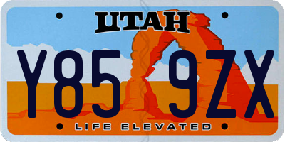 UT license plate Y859ZX