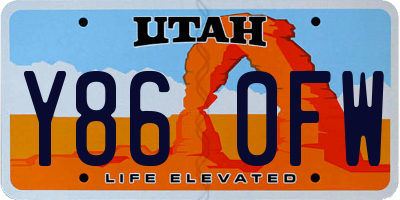 UT license plate Y860FW