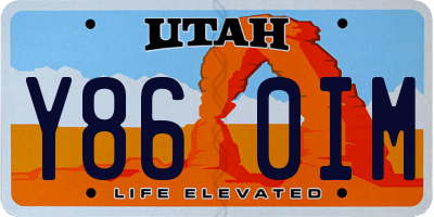 UT license plate Y860IM