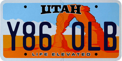 UT license plate Y860LB