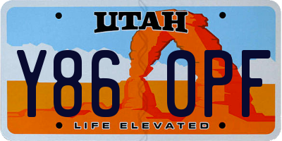 UT license plate Y860PF
