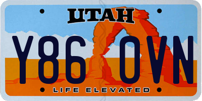 UT license plate Y860VN