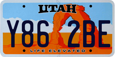 UT license plate Y862BE