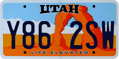 UT license plate Y862SW