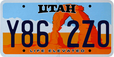 UT license plate Y862ZO