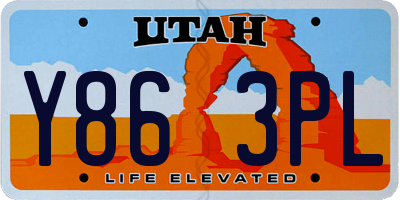 UT license plate Y863PL