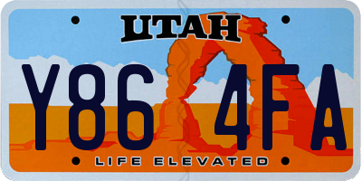 UT license plate Y864FA