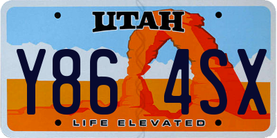 UT license plate Y864SX