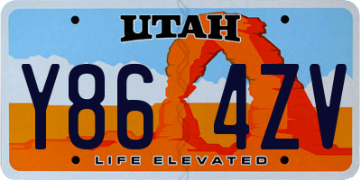 UT license plate Y864ZV