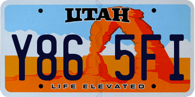 UT license plate Y865FI