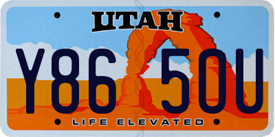 UT license plate Y865OU