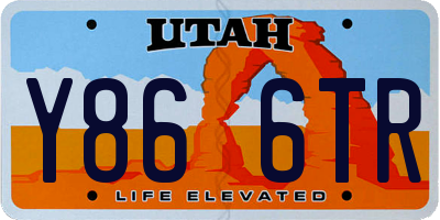 UT license plate Y866TR