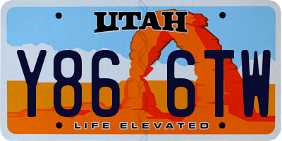 UT license plate Y866TW
