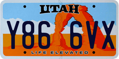 UT license plate Y866VX