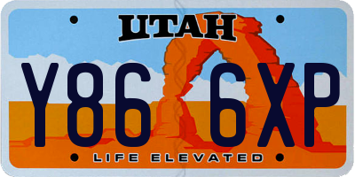 UT license plate Y866XP