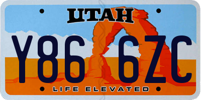 UT license plate Y866ZC