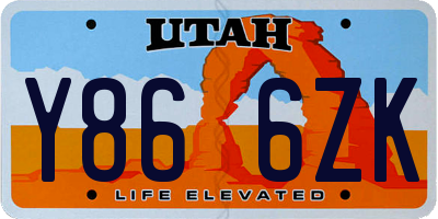 UT license plate Y866ZK