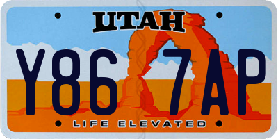 UT license plate Y867AP