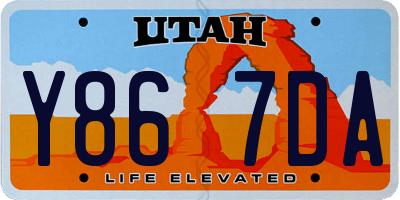 UT license plate Y867DA