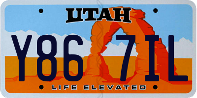 UT license plate Y867IL