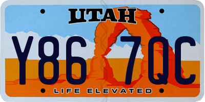 UT license plate Y867QC