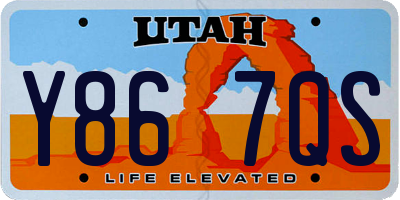 UT license plate Y867QS