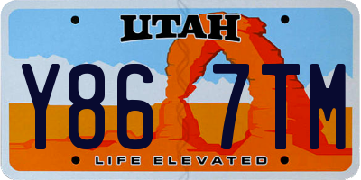 UT license plate Y867TM