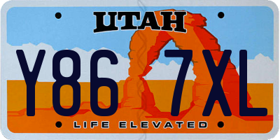 UT license plate Y867XL