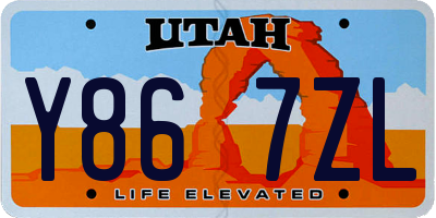 UT license plate Y867ZL