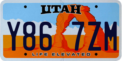 UT license plate Y867ZM