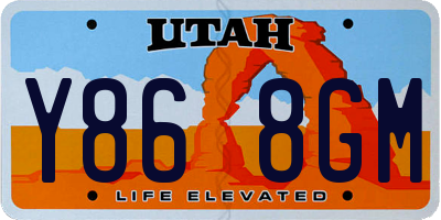 UT license plate Y868GM