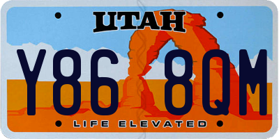 UT license plate Y868QM