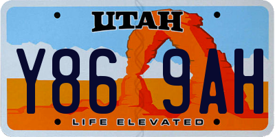 UT license plate Y869AH