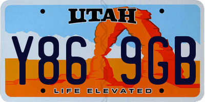 UT license plate Y869GB