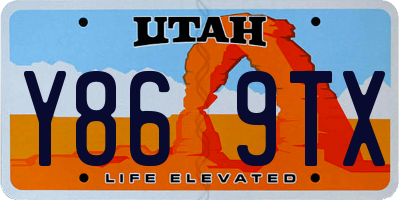 UT license plate Y869TX