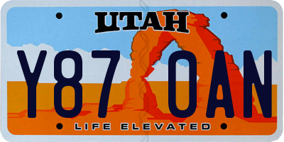 UT license plate Y870AN